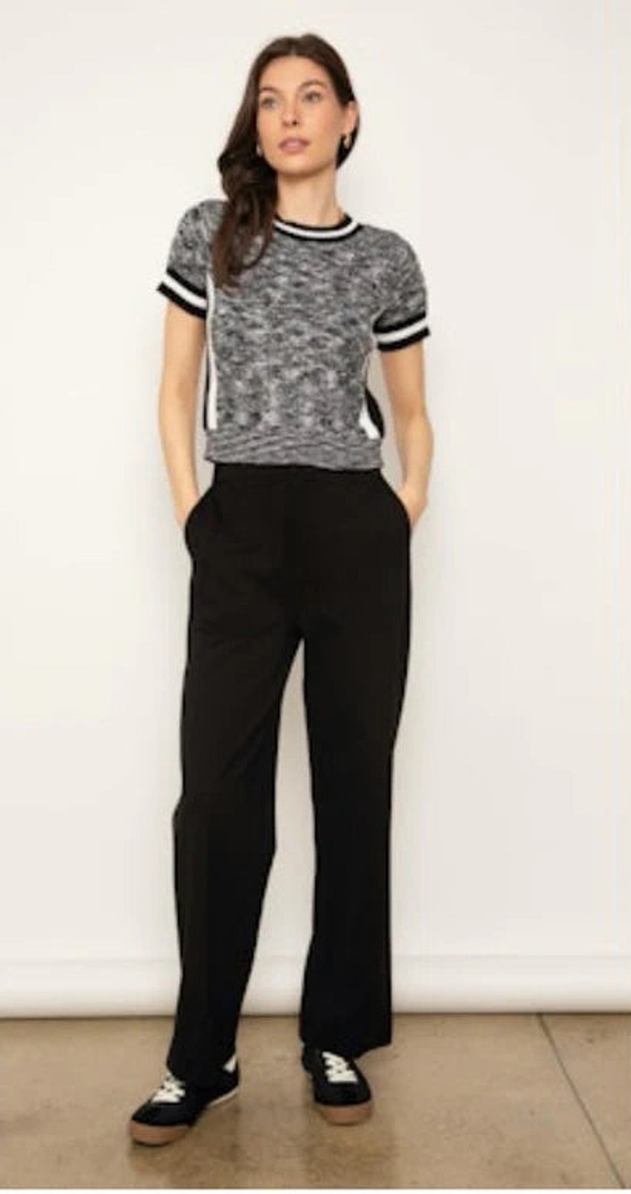 NWT Central Park West Luca Melanged Sweater Shirt - Blk/Wht